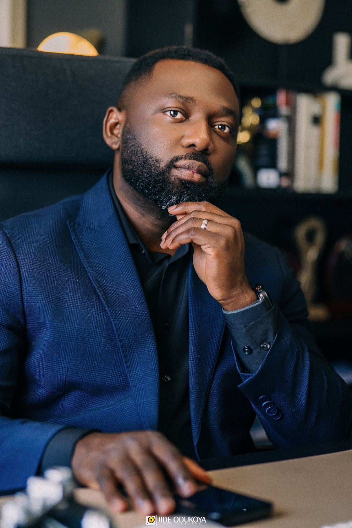 Jide at his desk